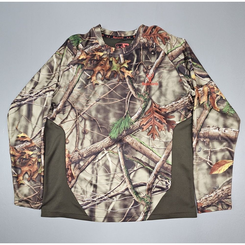 Huntworth Camouflage Pullover Shirt‎ Men's Size Med. Scent Reducing Oak Tree